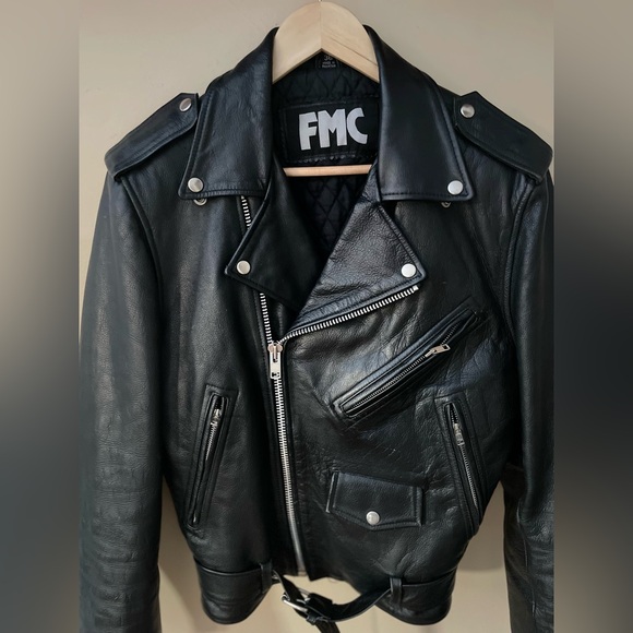 Vintage FMC Classic Black Leather Motorcycle Jacket❤️🏍️ - Picture 16 of 16